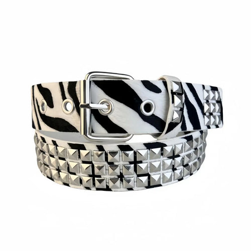 Zebra print Dollchain Studded Belt