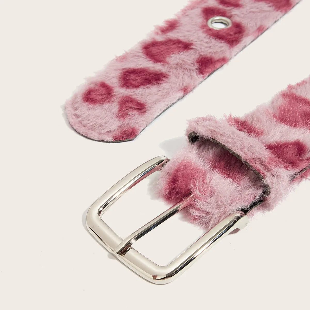 Pink and White Fluffy Dollchain belt